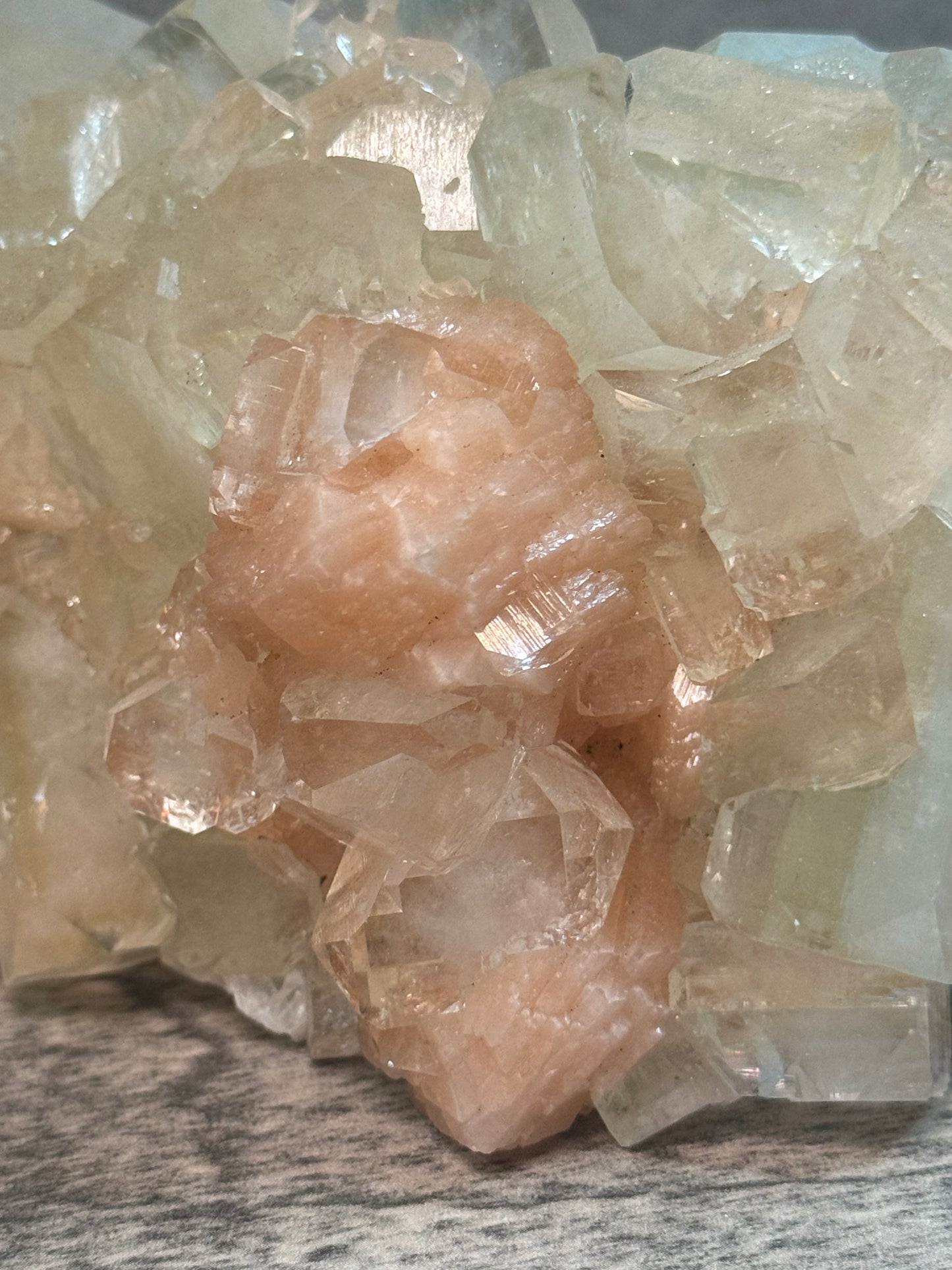 Apophyllite with Peach Stilbite