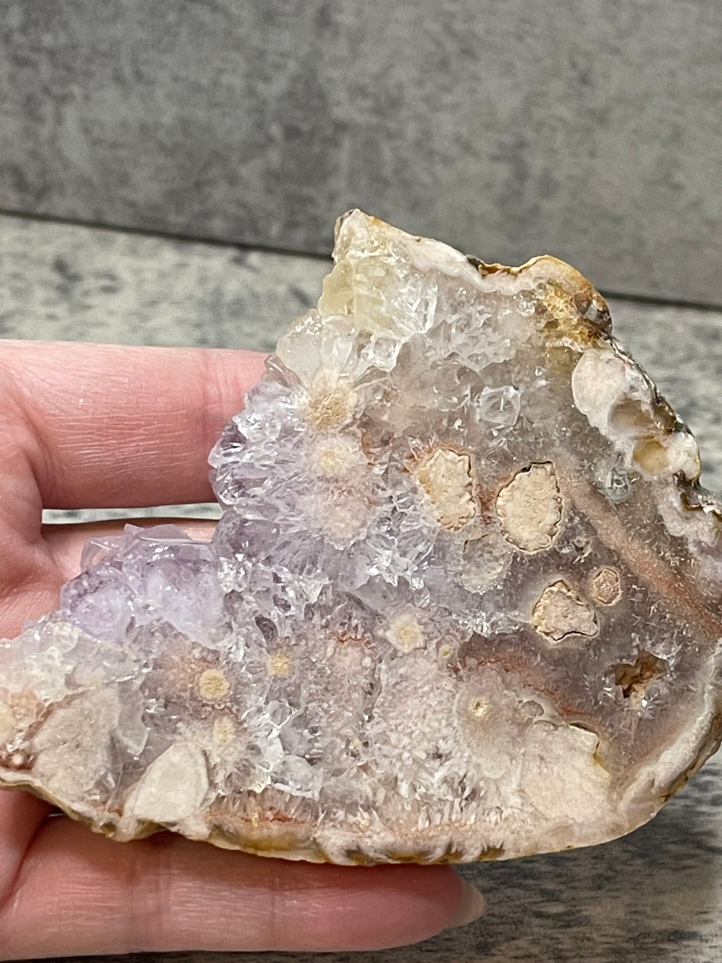 Flower Agate & Amethyst Slab