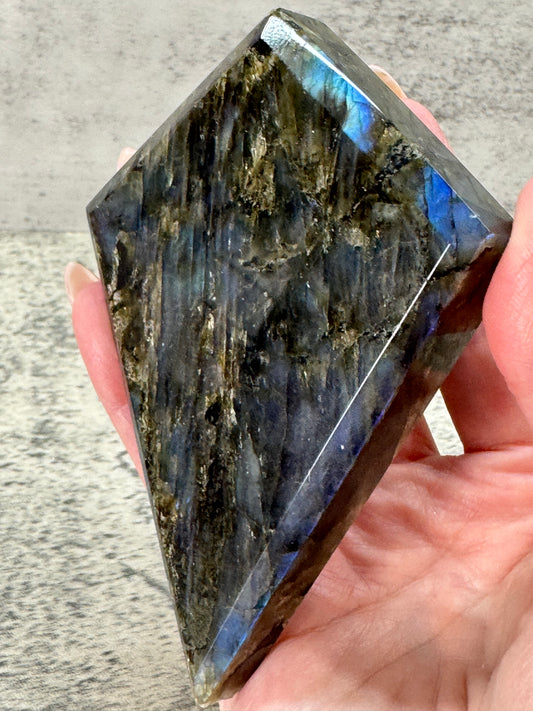 Labradorite Diamond on Stand