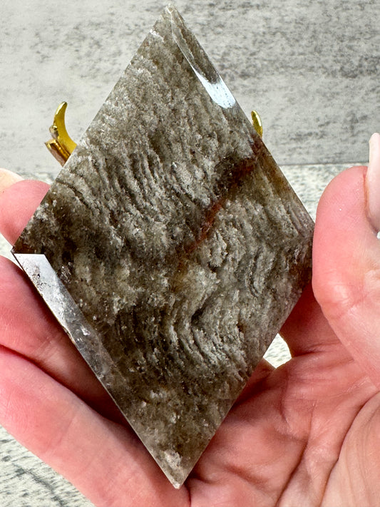 Thousand Layer Quartz Diamond on Stand