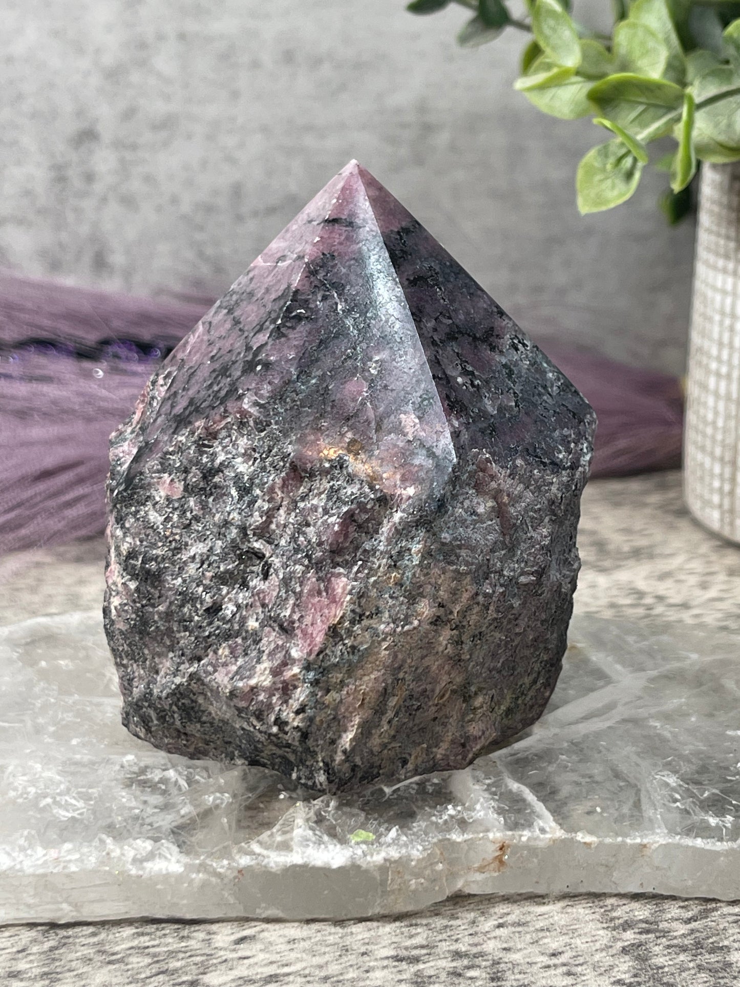 Rhodonite Semi Polished Point